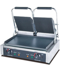 - Piastra Panini Elettrica - Rigata/Liscia - Griglia Professionale Doppia per Ri