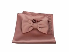 Papillon uomo rosa e fazzoletto fatto a mano made in italy