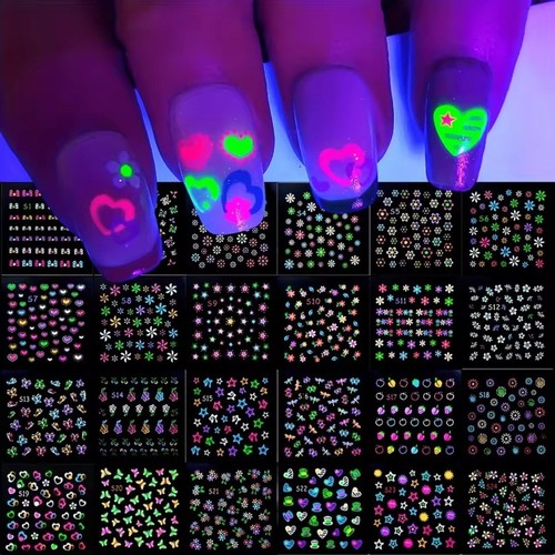 Adesivi nail art fluorescenti - adesivi,