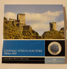 5 euro Lussemburgo 2010 argento e niobio proof fondo specchio castello Esch Sure