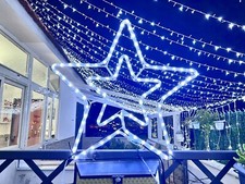 STELLA LUMINOSA DI NATALE 90 LED GRANDE 50X50CM DA ESTERNO LUCE BIANCA 8 GIOCHI