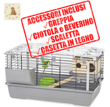 EVA RABBIT VIP Gabbia per Conigli Cavie in Metallo Conigliera Accessoriata 79x45