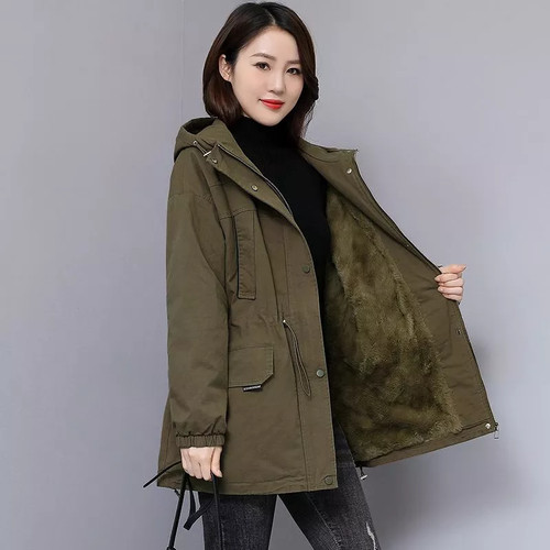 Parka donna corto verde oliva - donna,