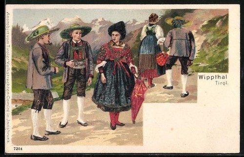 Cartolina artista tirolese - cartolina,