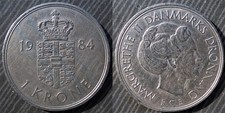 DENMARK  # 1 krone 1984 - Margrethe II