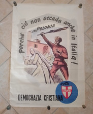 manifesto poster afiche 70X100 POLITICO DEMOCRAZIA CRISTIANA POLONIA ANNI 50  06