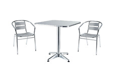 Tavolo o sedia esterno in alluminio quadrato cm 60x60x70 piedini regolabili bar