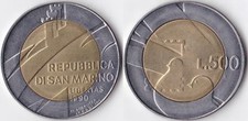 REPUBBLICA DI S. MARINO 500 LIRE 1990