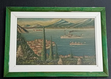 MAYERBER  LAGO DI COMO MENAGGIO DIPINTO AD OLIO INIZIO '900 - CENTIMETRI 48X34