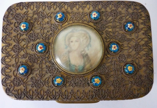 Antique french gilt trinket - french,