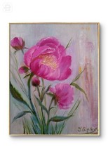 Fiori di peonie dipinto ad