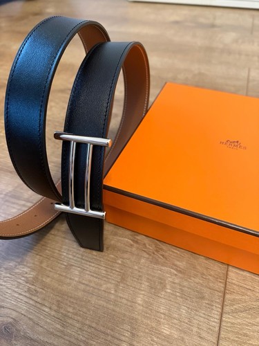 Cintura hermès pelle nera - cintura,