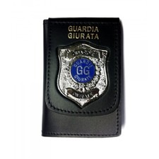 Portafoglio/Portadocumenti con Placca Color Argento per Guardia Giurata