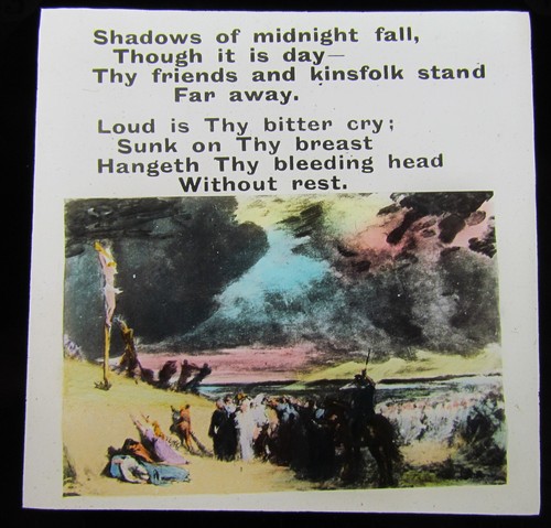 Glass magic lantern slide - glass,