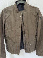 Giacca donna Belstaff vintage taglia 42, cotone cerato verde oliva scuro