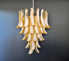 Italian vintage Murano chandelier - 52 CARAMEL glass petals