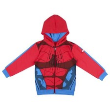 SPIDERMAN FELPA GIACCA ZIP BIMBO TUTA SUPER EROE MARVEL ORIGINALE CON CAPPUCCIO