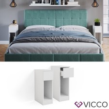 Comodino tavolino da camera tavolino da notte Enton bianco set di due Vicco