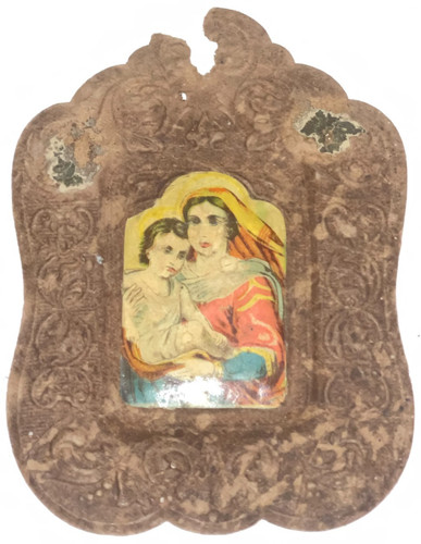 Antico santino madonna bambino - santino,