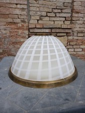 Lampada Da Soffitto Vetro Soffiato a mano Murano E Ottone Anni 70/80 Cm 40 Italy
