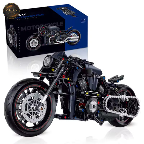 Night racer motorcycle bricks - night,