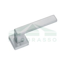 MANIGLIA SQUADRATA CROMO SATINATO PER PORTA BLINDATA A CILINDRO EUROPEO