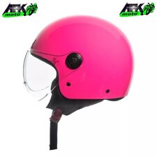 Casco Demi Jet Rosa Lucido