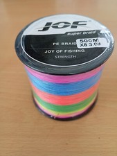 Trecciato pesca 8 fili JOF X8  Super PE 40 lb 18 kg  0.28 mm multicolor 500 mt