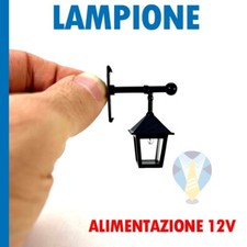 LAMPIONE LANTERNA FATTA A MANO IN RAME PER PRESEPI PRESEPE DIORAMA NERO 12V