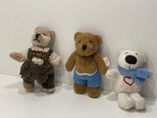 Orsacchiotti di peluche da collezione 3 pezzi 6,5 - 8 cm. Ottime condizioni