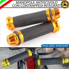 MANOPOLE MANUBRIO ANTISCIVOLO ORO CON CONTRAPPESI PER MOTO GUZZI V 35