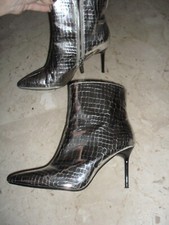 BERSHKA STIVALETTI TRONCHETTI TACCO A SPILLO VERA PELLE N 38 VERO AFFARE