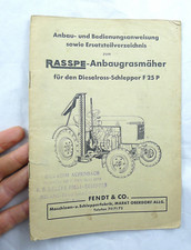 MANUALE ISTRUZIONE FENDT TRATTORE D'EPOCA VINTAGE  RASSPE ANBAUGRASMAHER