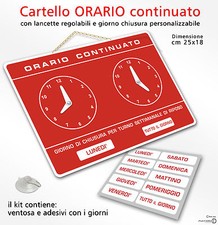 Cartello ORARIO continuato