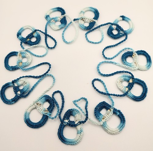 Collana blu ottanio cotone - blu, in
