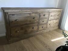 BANCONE  CREDENZA SU MISURA IN LEGNO ANTICO DI RECUPERO SU MISURA