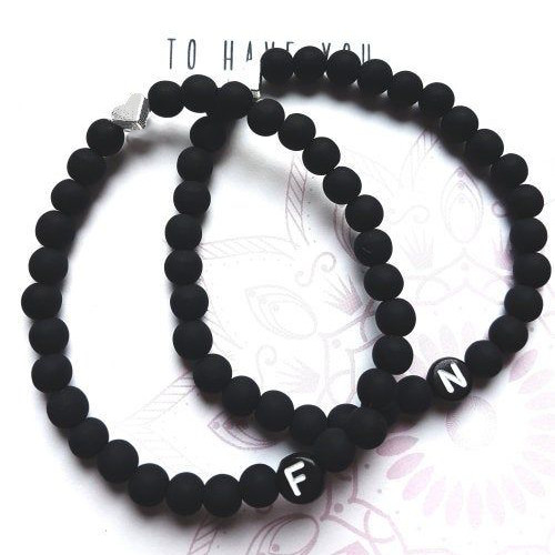 Bracciale con iniziale cuore - bracciale,