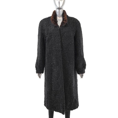 Cappotto agnello nero con - cappotto,