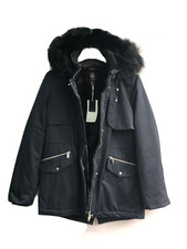 Zara Navy Parka con Cappuccio