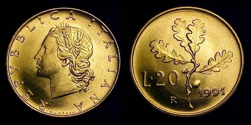 Italy 1991 lire gem bu - r,