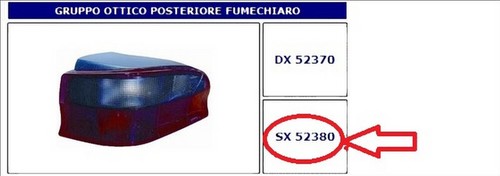 52380 fanale posteriore - 52380,