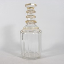 ANTICA BOTTIGLIA BOTTIGLIETTA AMPOLLA IN CRISTALLO MOLATO DORATO ORO FRANCESE