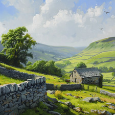 Yorkshire Dales pittura ad olio arte tela di lusso stampa da parete colorata