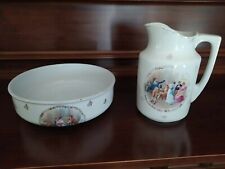 Set lavabo brocca toilette anni 20/30 in ceramica Laveno