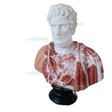 Busto in vero marmo statua busti pietra scolpito classico  cm 67 arredo lusso