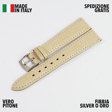 CINTURINO OROLOGIO ARTIGIANALE MADE IN ITALY VERA PELLE DI PITONE 16MM 18MM 20MM