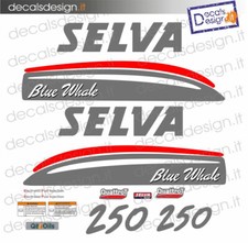 Adesivi motore marino fuoribordo Selva Blue Whale 250 cv primo tipo stickers