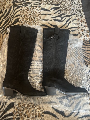 New black suede leather - new, m&s