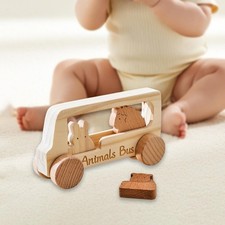 Set di autobus in legno con 3