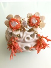 Natural pink coral earrings